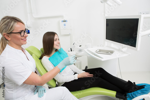 Young woman at dentist's office