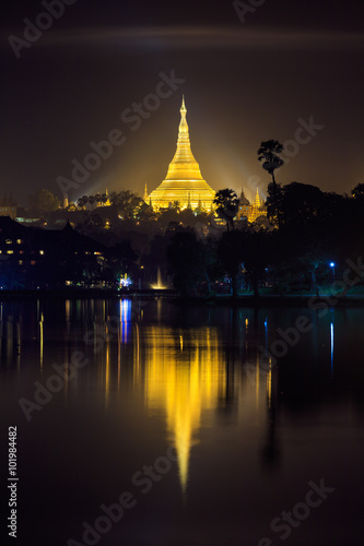 Shwedagon pagoda at night, Yangon,Myanmar