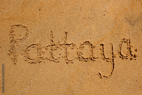 Inscription on the sand pattaya