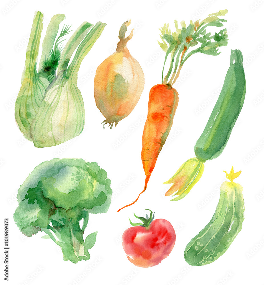 Watercolor vegetables set Watercolor vegetables set
