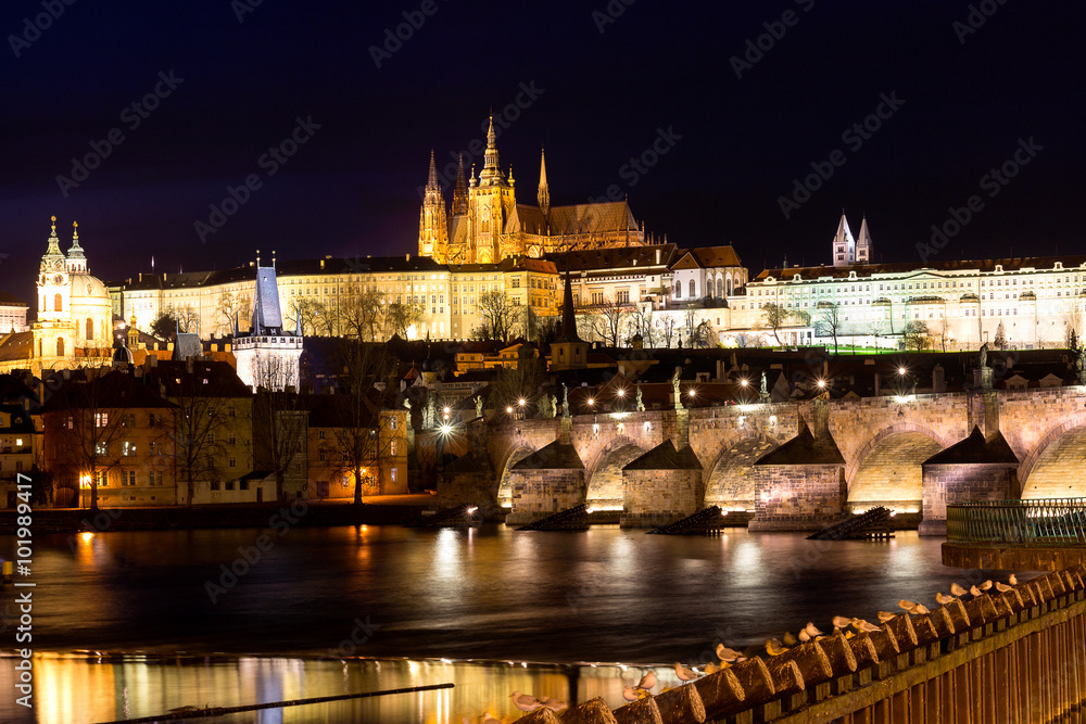 Charles bridge, Moldau river, Lesser town, Prague castle, Prague (UNESCO), Czech republic