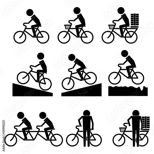 Bicycle activity for men icon info graphic vector sign symbol pictogram