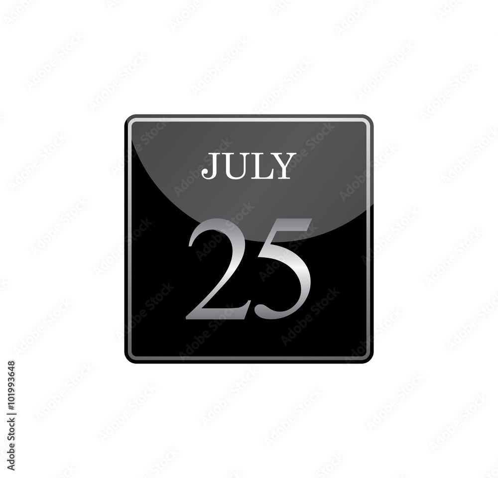 25 july calendar silver and glossy 25 july calendar silver and glossy