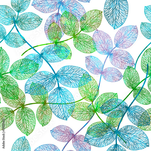 Seamless pattern with abstract leaf. Vector illustration, EPS 10