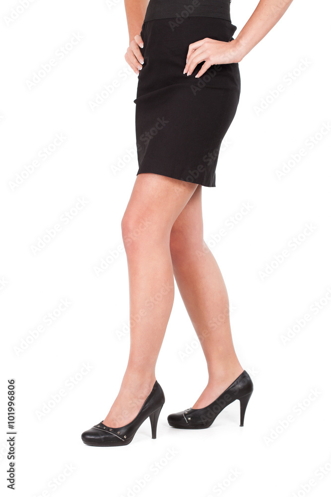 Attractive female legs, isolated on white Attractive female legs, isolated on white