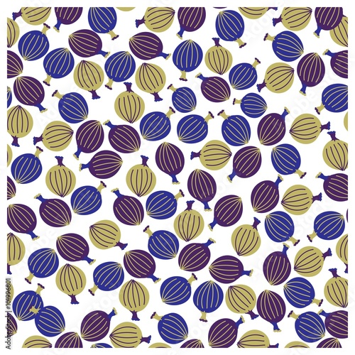 Leaves,fruits and Flowers seamless pattern