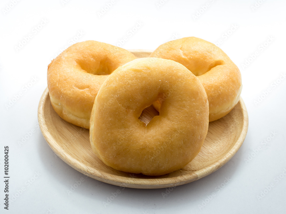 classic donuts on the withe background, no sugar