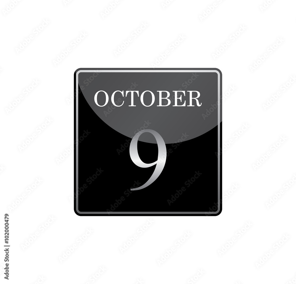 9 october calendar silver and glossy 9 october calendar silver and glossy