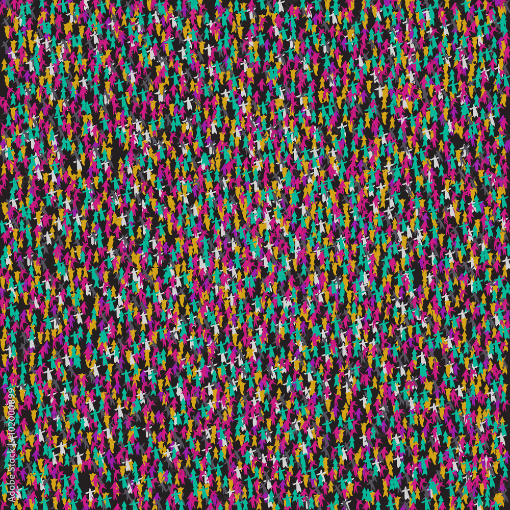 Abstract background with colorful silhouettes of people. Men and women. Large group of people. Design Template. Print texture, textile pattern. Great for scrapbook, gift wrapping paper. Vector Abstract background with colorful silhouettes of people. Men and women. Large group of people. Design Template. Print texture, textile pattern. Great for scrapbook, gift wrapping paper. Vector