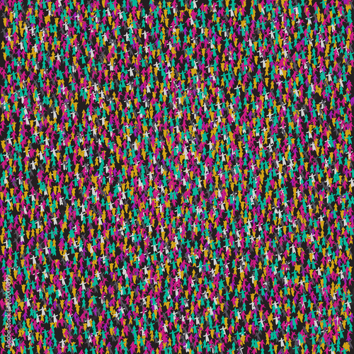Abstract background with colorful silhouettes of people. Men and women. Large group of people. Design Template. Print texture, textile pattern. Great for scrapbook, gift wrapping paper. Vector