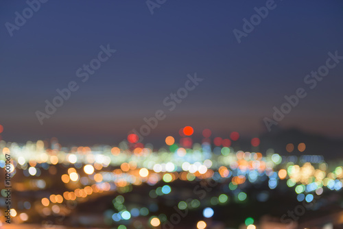 Bokeh of oil refinery plant at twilight, Blur background. © Maha Heang 245789
