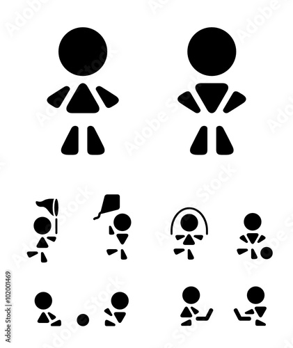 Icon, Symbol, Zeichen, Piktogramm: Kinder beim Spielen.
