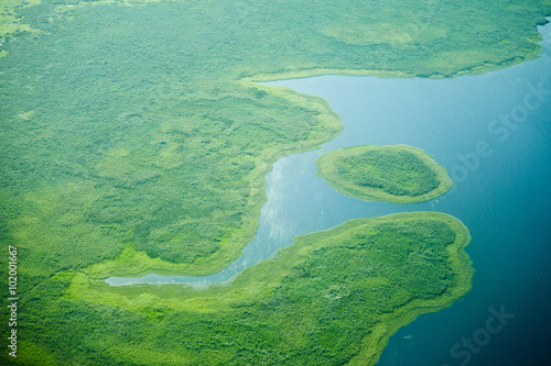 Cuadro en lienzo aerial view of nile river
