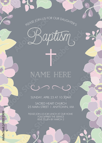 Baptism, Christening, First Holy Communion, or Confirmation Invitation Template