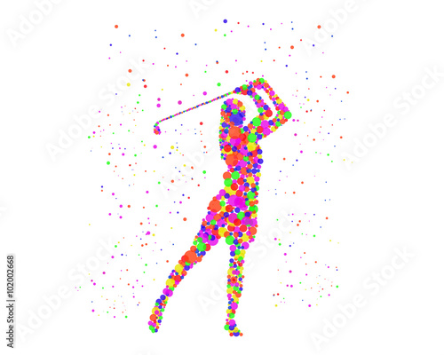 Golf Player Silhouette Graphics Logo