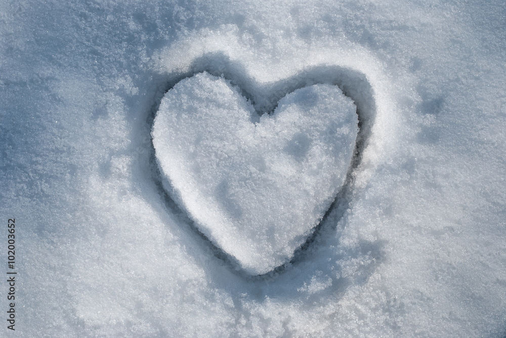 A big heart in the snow A big heart in the snow