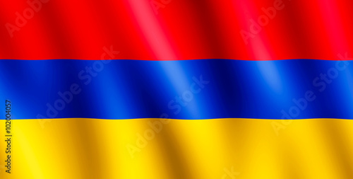 Flag of Armenia waving in the wind