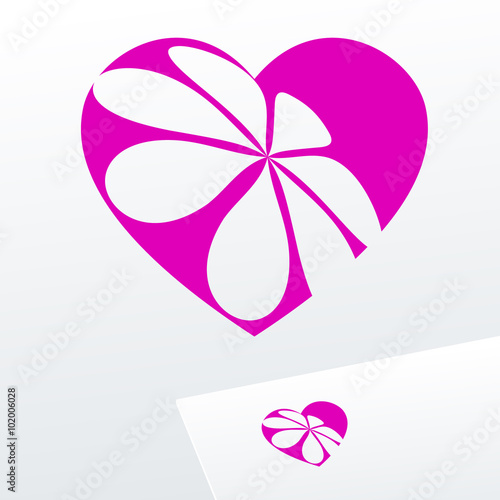 Abstract vector emblem with heart. Logo for Fashion, Cosmetics