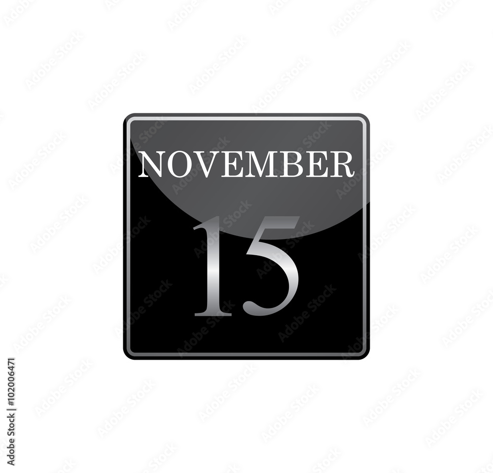 15 november calendar silver and glossy