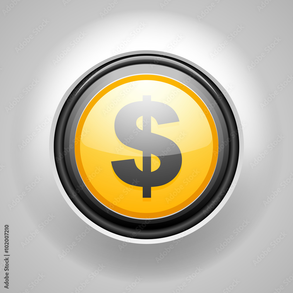 Dollar currency button Dollar currency button
