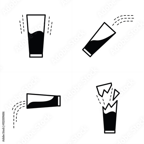 vector glass of water icon