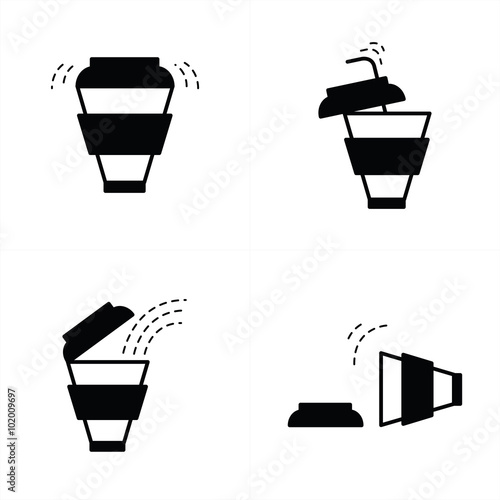 Flat web icon. Coffee cup