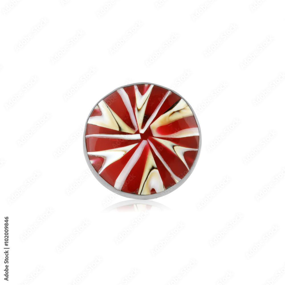 Shell & Resin Candy Cane Inspired Statement Ring Shell & Resin Candy Cane Inspired Statement Ring