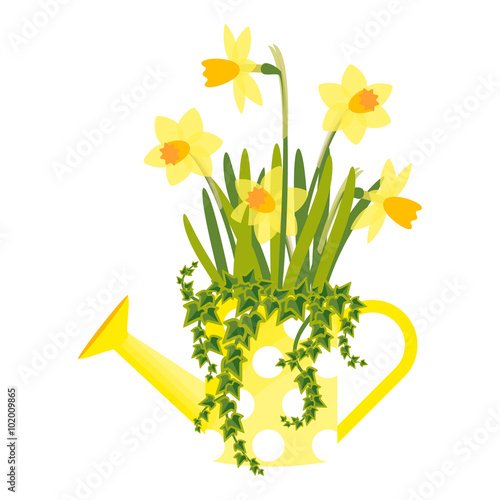 Vector illustration with flower pot