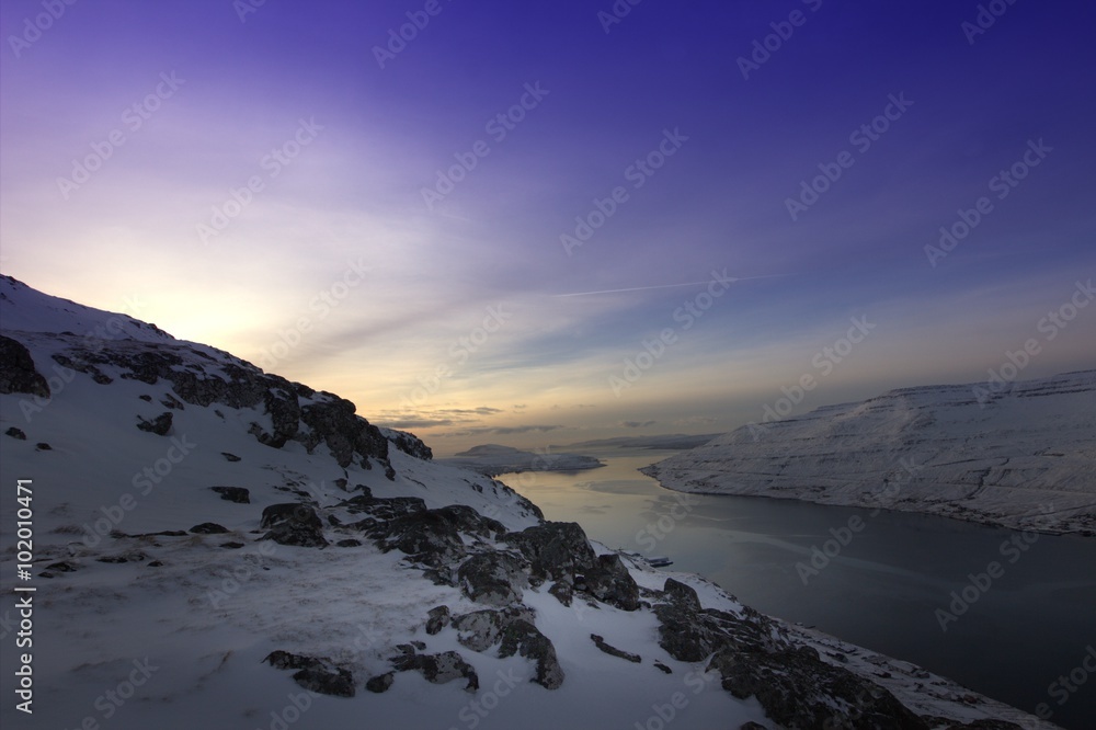 The nature of the Faroe Islands on a winter day in the north Atlantic The nature of the Faroe Islands on a winter day in the north Atlantic