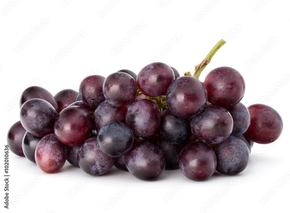 Red grape berry bunch isolated on white background cutout Red grape berry bunch isolated on white background cutout
