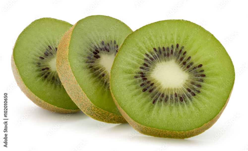 Fototapeta premium sliced Kiwi fruit isolated on white background cutout