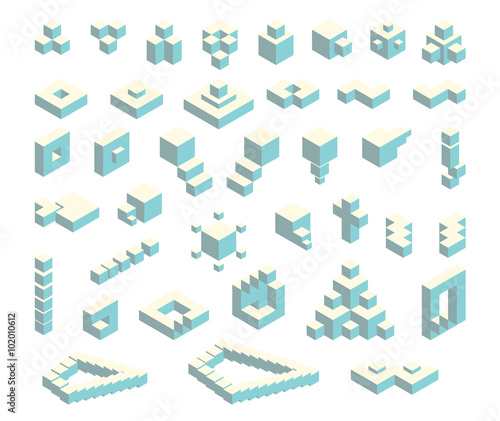 Isometric cubes set