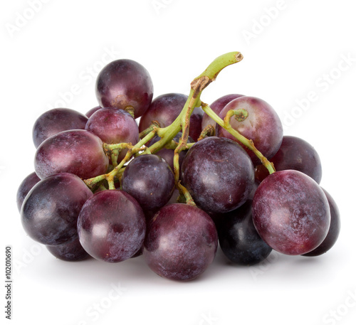 Red grape berry bunch isolated on white background cutout