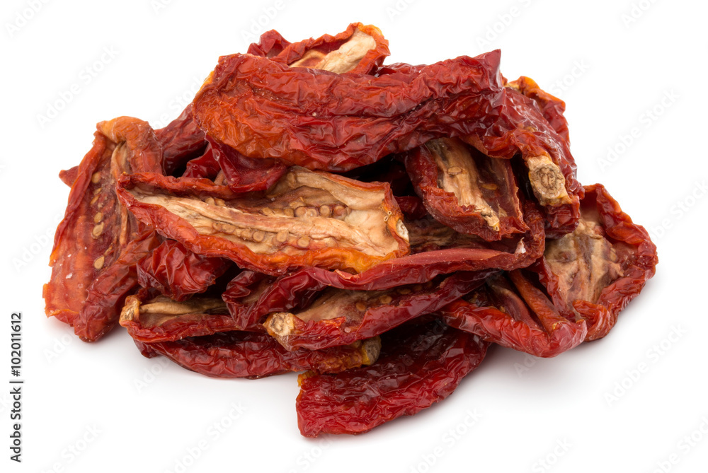 Fototapeta premium Dried tomatoes isolated on white background cutout