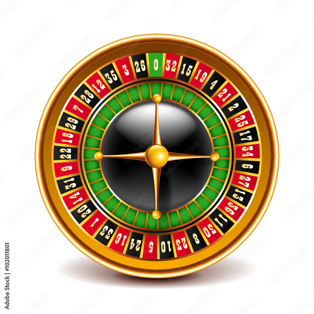Roulette top view isolated on white vector Roulette top view isolated on white vector
