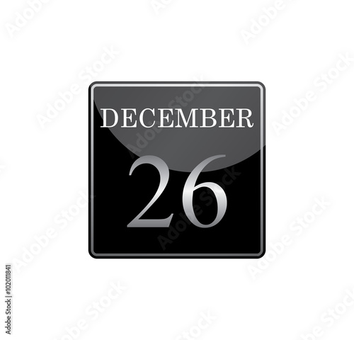 26 december calendar silver and glossy
