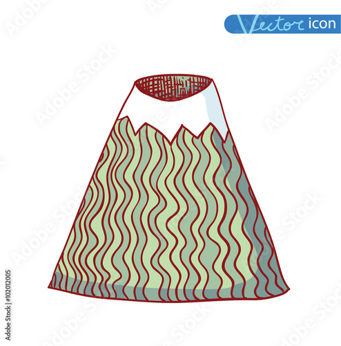 Set of hand Drawn mountains vector illustration.