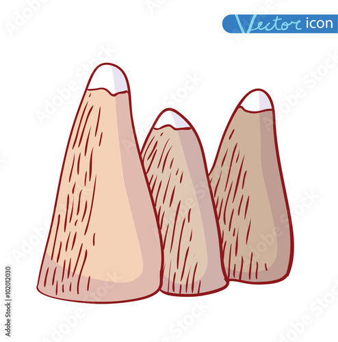 Set of hand Drawn mountains vector illustration.