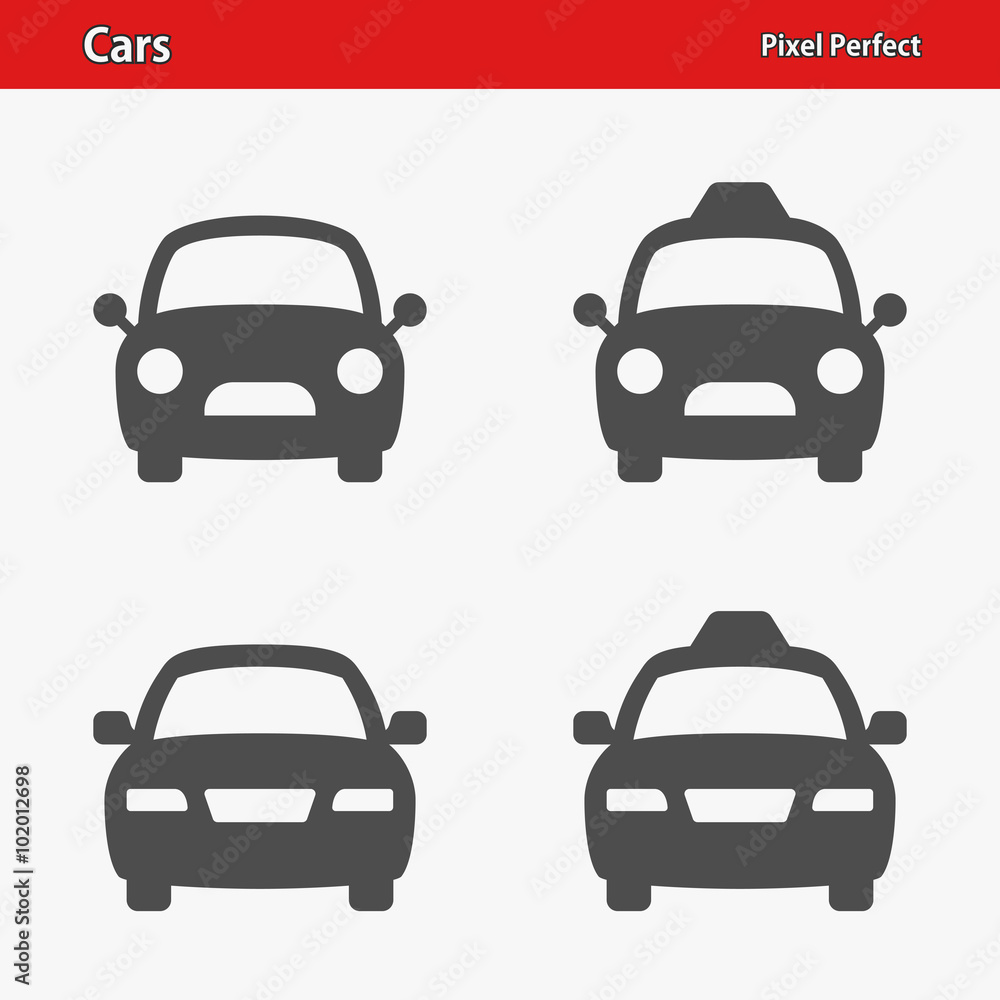 Cars Icons. Professional, pixel perfect icons optimized for both large and small resolutions. EPS 8 format.