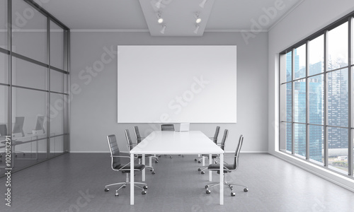 Meeting room for seven people photo