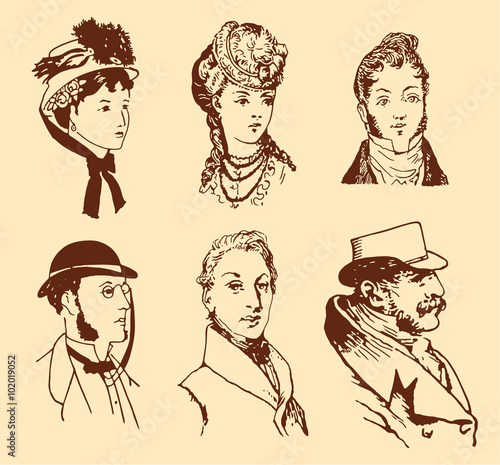 People in retro style
