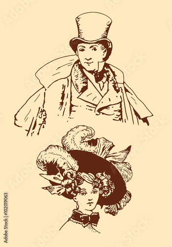 Couple in retro style