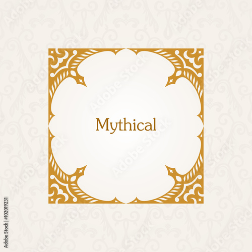 Calligraphic frame. Vector vintage elegant text border