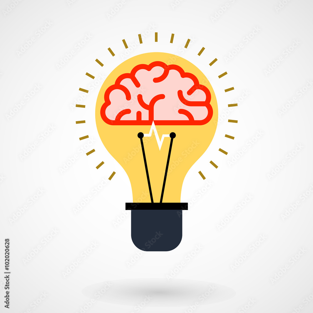 light bulb idea brain