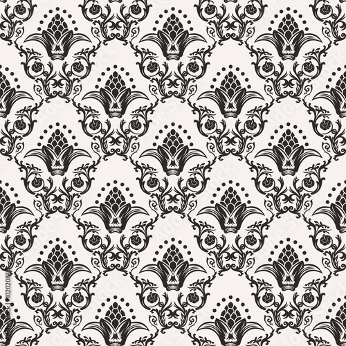 Vector seamless pattern with art ornament for design