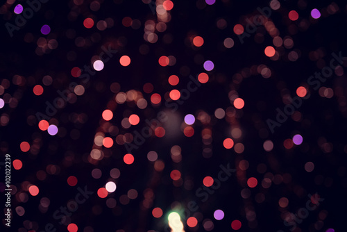 Background with festive descending lights and bokeh