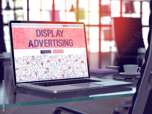 Display Advertising Concept on Laptop Screen. photo