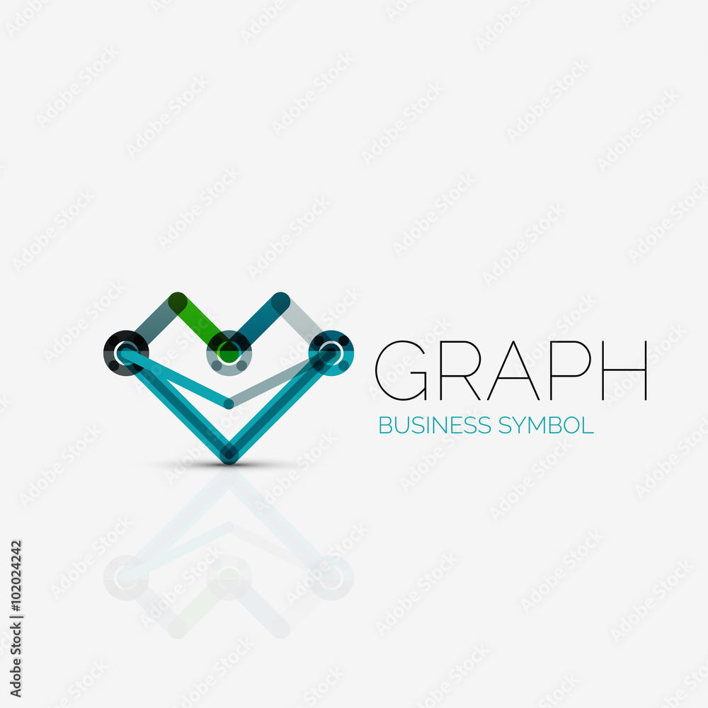 Abstract logo idea, linear chart or graph business icon. Creative vector logotype design template Abstract logo idea, linear chart or graph business icon. Creative vector logotype design template