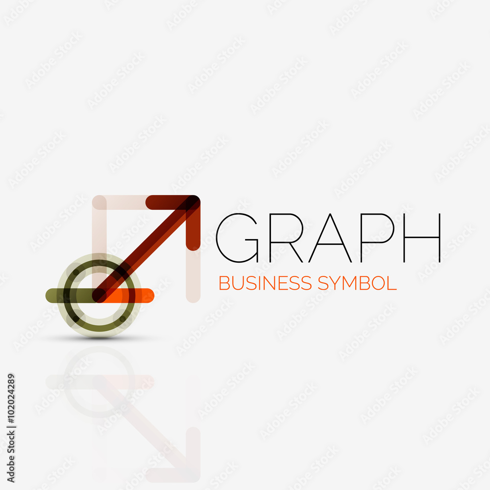 Abstract logo idea, linear chart or graph business icon. Creative vector logotype design template Abstract logo idea, linear chart or graph business icon. Creative vector logotype design template