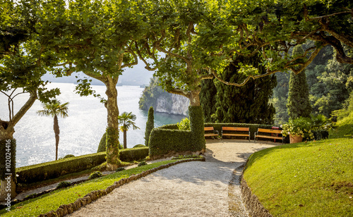 Garden of Villa del Balbianello in Lenno at Como Lake